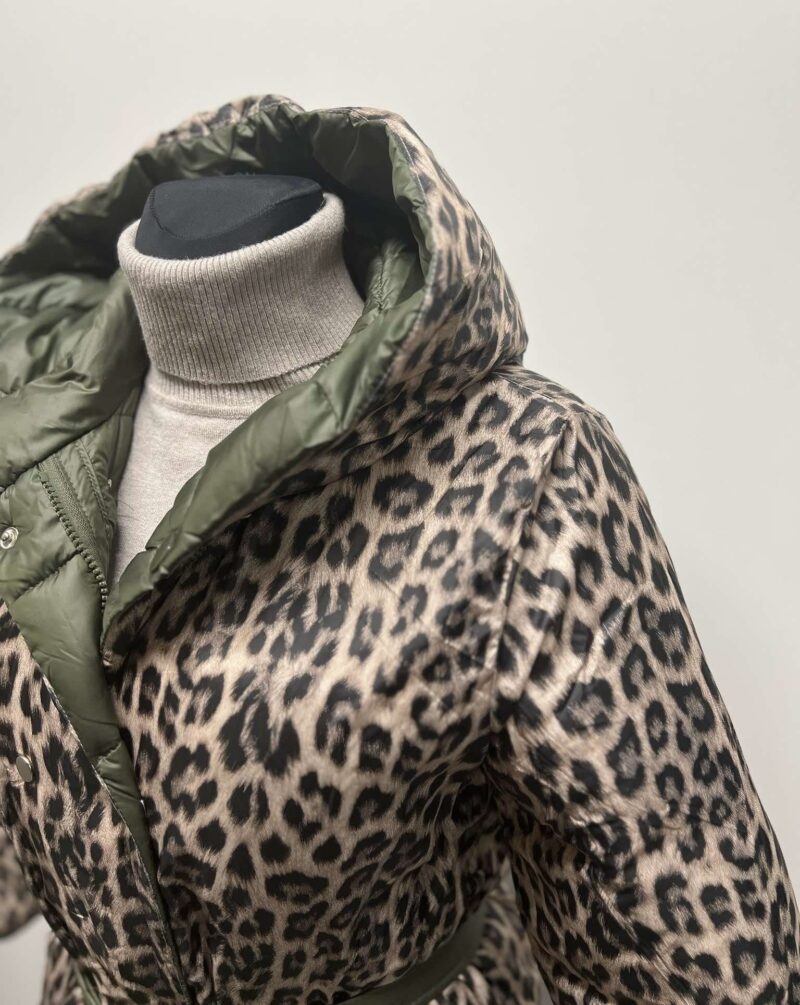 Dvipusė striukė (žalia/leopardo raštas) - Image 4