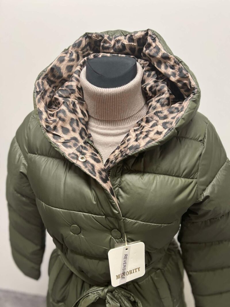 Dvipusė striukė (žalia/leopardo raštas) - Image 6